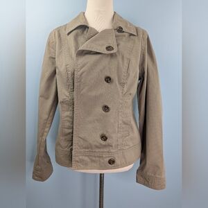 Old Navy Women's Double Breasted Tan/Kahki Cotton Jacket Large